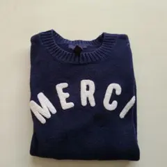 Gap ネイビー MERCI刺繍 セーター１６０