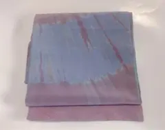 高級⭐︎中古美品しぼり　シボリ　絞り　洒落袋帯 京袋帯　正絹　紫パープル×水色青