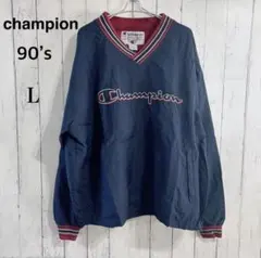 90's champion プルオーバーナイロンジャケット ネイビー