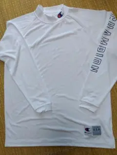 Champion 長袖シャツ ホワイト U.S.A.