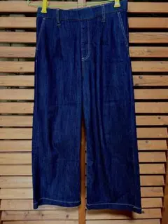 ネイビー ワイドパンツ