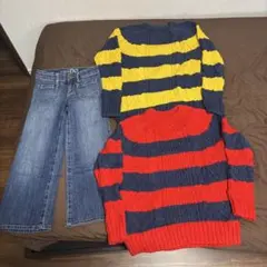 GapKids キッズ服ボーダーニット2着 ジーンズ1着 GAP