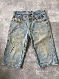 ライトブルー ショートパンツ ディストレスト加工30