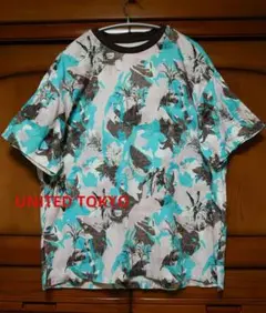 UNITED TOKYO　抽象画 モダン ボタニカル 総柄 　Tシャツ