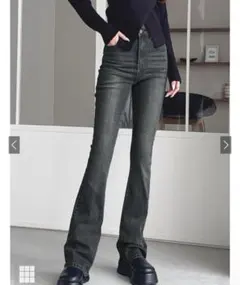 GRL セミフレアデニムパンツ　ブラック　L cu508