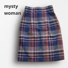 Y7211＊ チェック柄 膝丈タイトスカート（F）レトロ感 大人可愛い