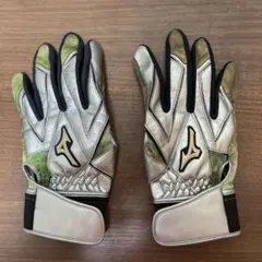 Mizuno バッティング用手袋 グリーン/シルバー