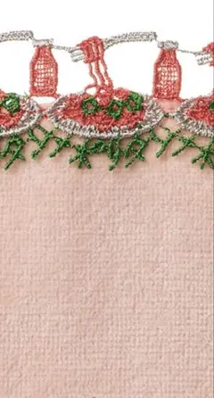 ★新品未使用★近沢レースシーズンタオルハンカチ　ナポリタン（サーモンピンク）