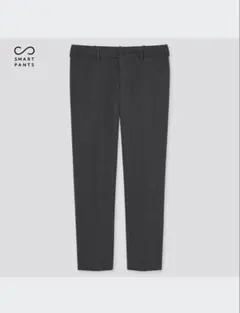 【美品】スマートアンクルパンツ（ウールライク・ウィンドウペン・　グレー