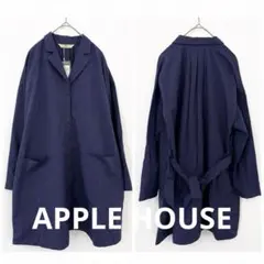 新品 APPLE HOUSE マメリココート 綿100% 紺 ロングコートのサムネイル