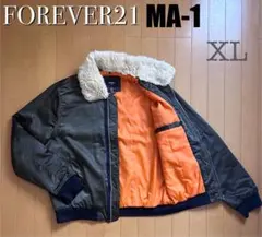 FOREVER21 MEN　MA-1ブルゾン 襟ボア　カーキ　XLのサムネイル