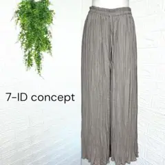 2814【7-IDconcept】アコーディオンプリーツガウチョパンツ ワイド