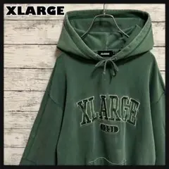 1【即完売人気】エクストララージ☆刺繍センターロゴ ビンテージ風パーカー6137