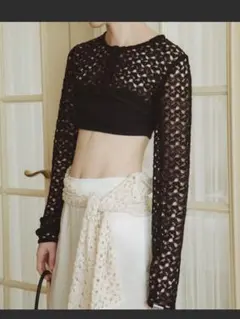 FUULLY STUDIO レースショートボレロ ブラック