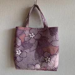 No.87 着物リメイク　絞り　総絞り　小 トートバック　サブバッグ