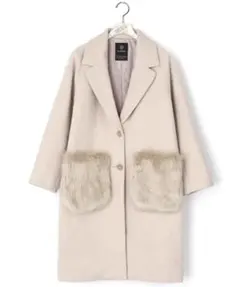 w closet ファーポケット付き チェスターコート