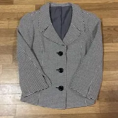 レディース　黒白テーラードジャケット　7号
