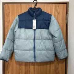 150cm ネイビー・グレー ダウンコート