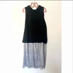 美品❤ ユナイテッドアローズ　刺繍 黒＊グレー ワンピース