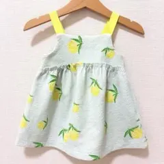 ZARA キャミ ワンピース ベビー レモン柄 6-9ヶ月 74 夏服 女の子のサムネイル