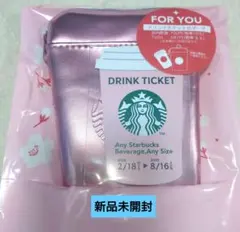 SAKURA　スタバ　ミニポーチ　ギフトピンク　ドリチケ付き
