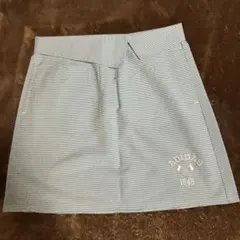 adidas ストライプ ゴルフスカート 水色