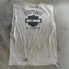 USA製 Harley Davidson ダメージ カットオフTシャツ ボロ