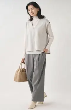 KEYUCA スウェードライク　ベスト　ライトグレー