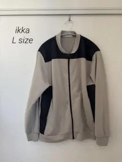 【週末セール】ikka 異素材切替ブルゾンジャンパー Lサイズベージュブラック
