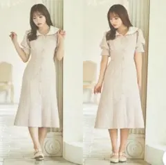 ミストレアス　襟付きフレアロングワンピース