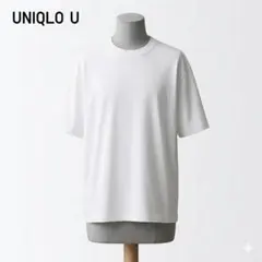 ユニクロ　メンズ クルーネック Tシャツ コットン 半袖 M ホワイト 無地