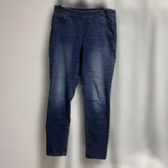 ストレッチ ダークブルー スキニー パンツ マタニティ 総ゴム 楽ちん