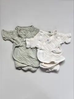 【未使用2点セット】50-60 オーガニックコットン ディモワ パッとサッと肌着