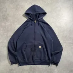 古着 00s Carhartt ジップ パーカー スウェット ネイビー フーディ