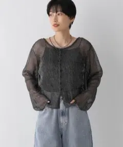 LEPSIM 2WAYシアーラメプルオーバー