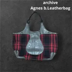 archive Agnes b. レザーペイズリー切替ハンドバッグ トートバッグ