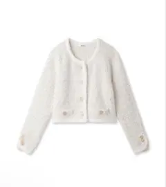 SNIDEL ラメツイードカーディガン　IVR