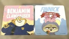 ズートピア2 オーマイカフェ フィニック ベンジャミン　特典 コースター 2枚