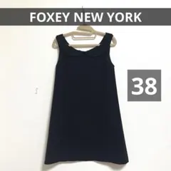 40 M フォクシー ベロア シースルー カットソー トップス 黒 ブラック