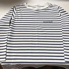 mont-bell 長袖カットソー 白/紺ストライプ