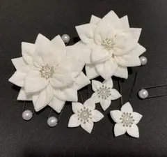 つまみ細工　白