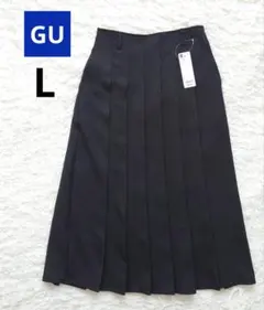 新品タグ付き GU プリーツAラインミディスカートQ 完売品 L