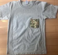 チャンピオン Tシャツ スウェット生地 グレー 迷彩 Mサイズ