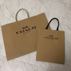 COACH ロゴ入り ブラウン紙袋大小セット