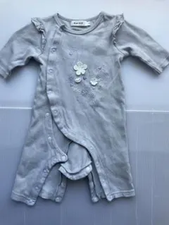 SLAP SLIP グレー 花刺繍 ロンパース 70