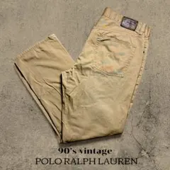 希少 90s ポロラルフローレン 650 チノパン ストレート ポニー刺繍 36