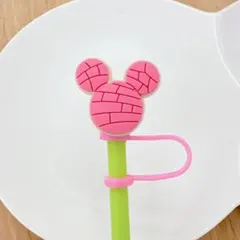 新品 ストローキャップ ピンク ミッキー シリコンキャップ タンブラー