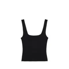 ZARA ワイドストラップキャミソール　ブラック　S