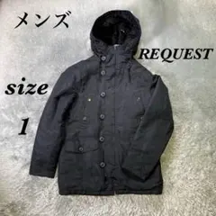 REQUEST リクエスト (1) 中綿ジャケット メンズ フード付 無地