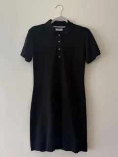 LACOSTE ブラック スリムフィット 半袖ポロシャツワンピース 34 - メルカリ